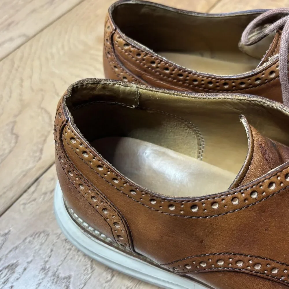 Cole Haan LunarGrand‎ Shoes Mens Size 10 Brown Leather Dress Wingtip Oxford